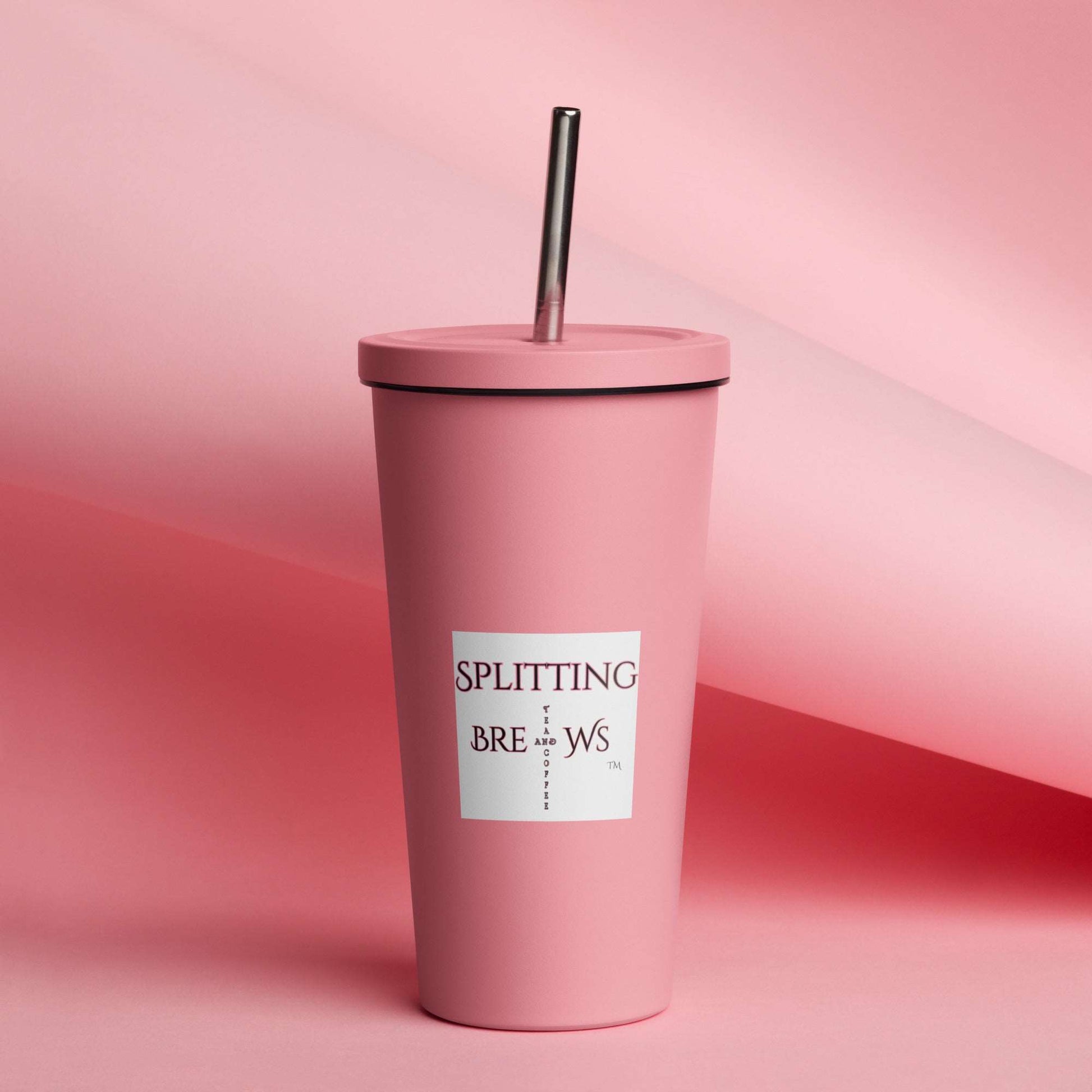 Insulated tumbler with a straw